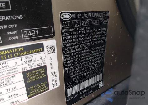 2021 Land Rover Range Rover Sport Hse Silver Edition Mhev z USA, uszkodzony, nr VIN SALWR2SU0MA760322